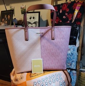 Large michael kors tote pink
